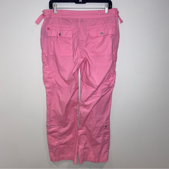 BDG Urban Outfitters Pink Wide Leg Cargo Pants Size 12 Retro Y2K Stretch - Picture 2 of 9